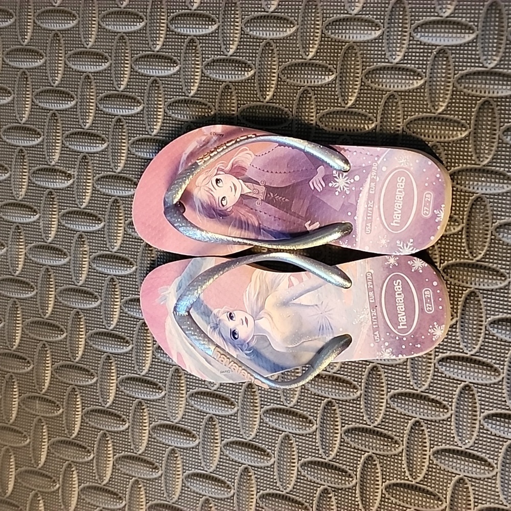 Havaianas Frozen Elsa and Ana Flip Flops Size 11/12c
